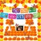 85 Pcs Day of the Dead Decorations Set with Lights(Orange and Yellow)